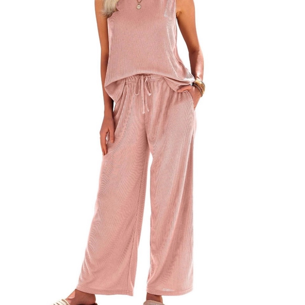 NWT Blush Wide Leg Lounge Set. EKR